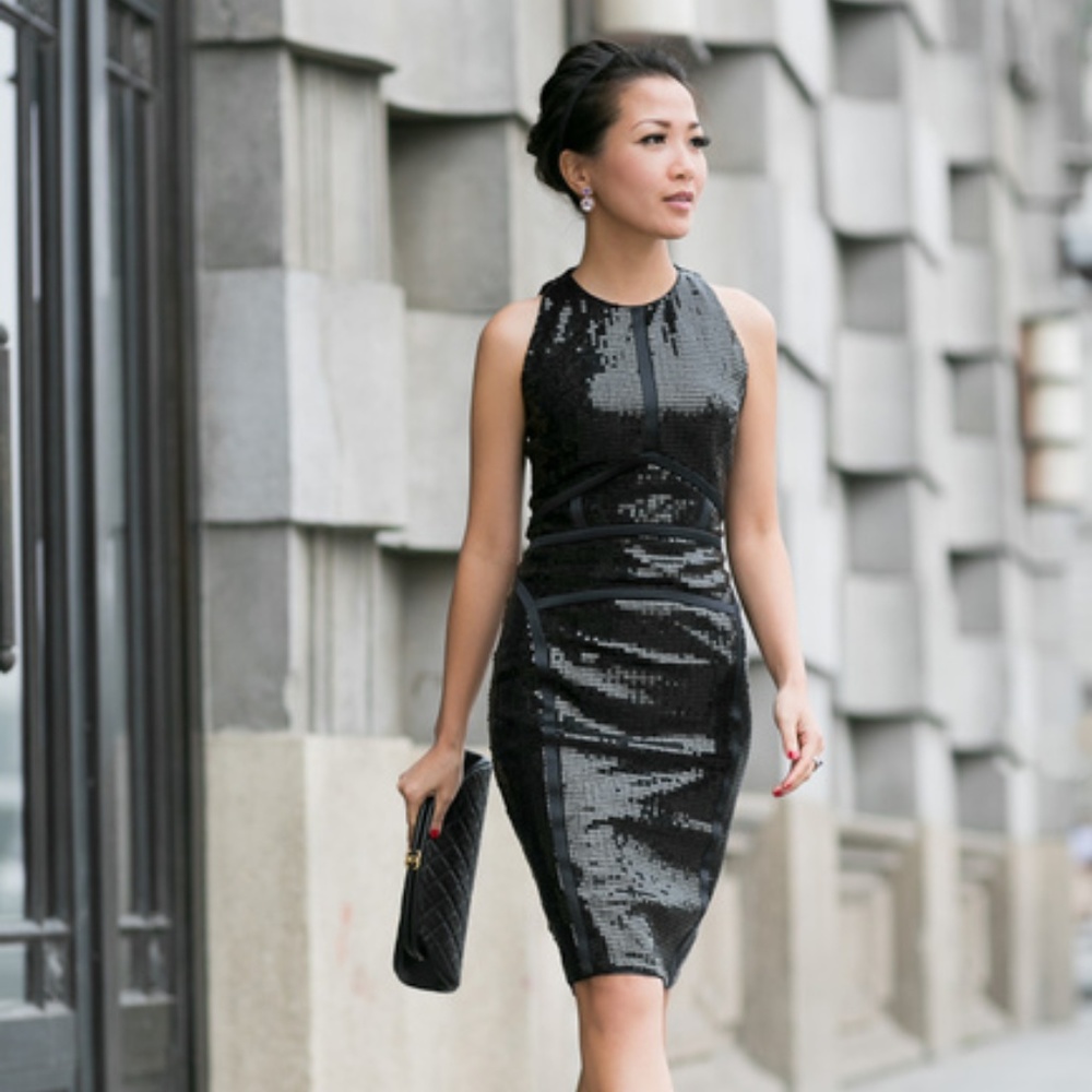 Hugo Boss Women Daliva Sleeveless Sequin Dress